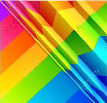 清新彩虹色折纸矢量素材