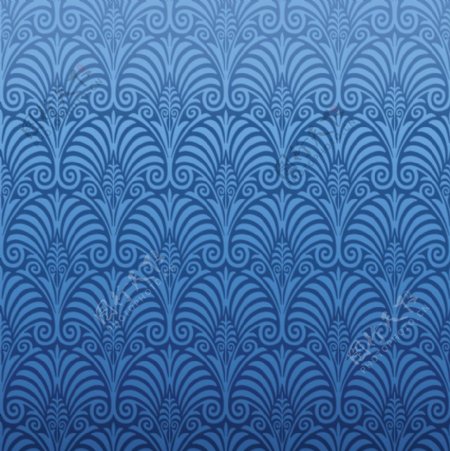 蓝色花纹背景设计矢量素材