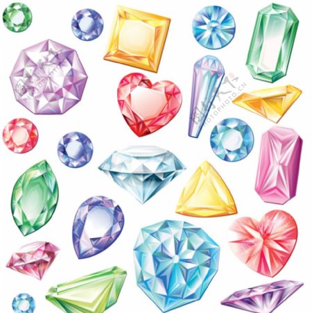 彩色钻石设计矢量素材