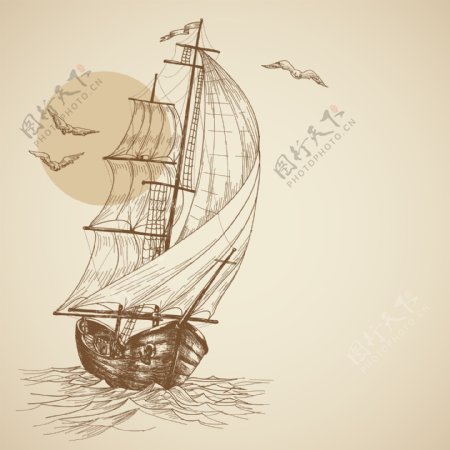 欧洲古老帆船