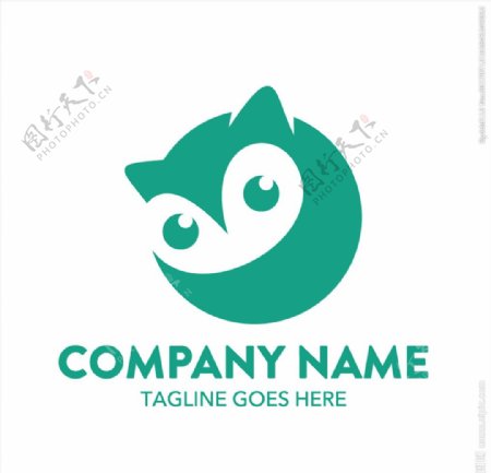 绿色可爱动物logo矢量素材