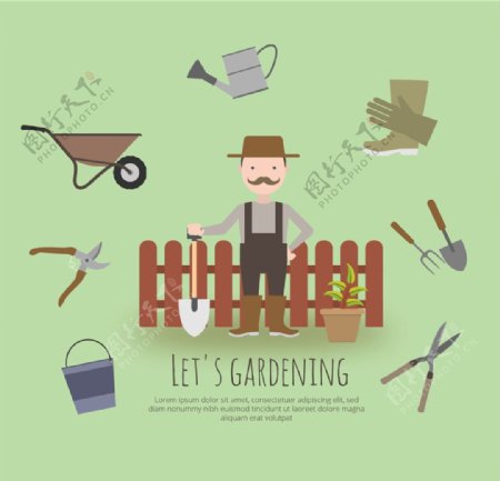园丁与园林工具