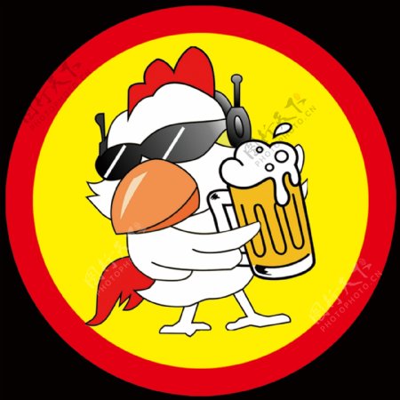 炸鸡标志logo啤酒鸡