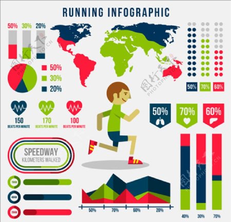 跑步男子信息图表