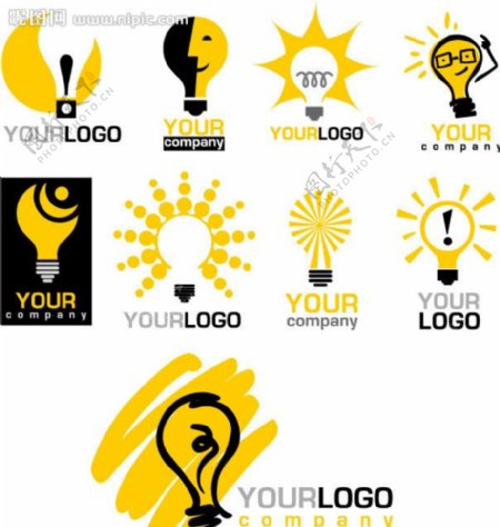 灯泡图形logo模板