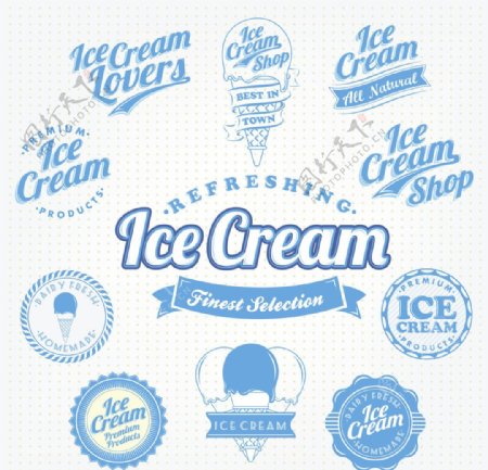 冰淇淋标签贴纸