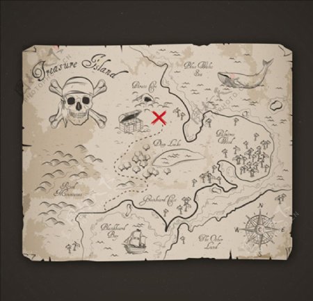 海盗宝藏地形图草图