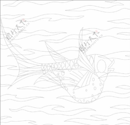 海底鱼矢量图
