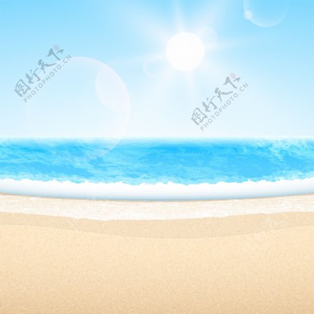 阳光海滩矢量素材