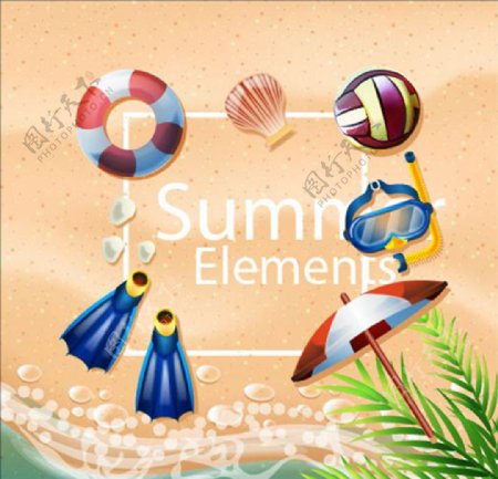 写实夏季元素框架