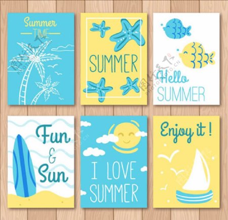 漂亮的六款夏日卡片