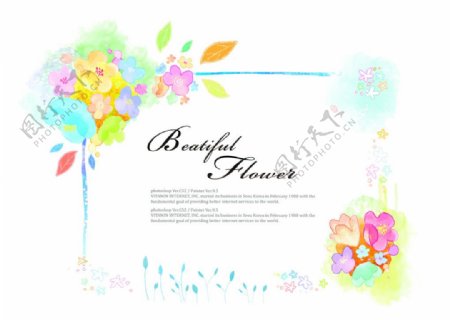 淡彩花卉边框