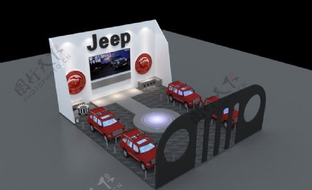 jeep车展位效果图