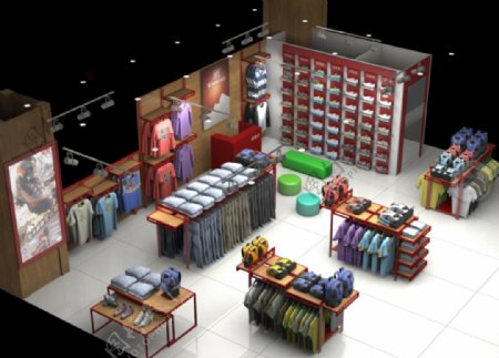 服装店整体3D模型