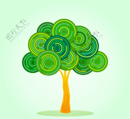创意绿色树木矢量蔬菜