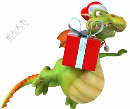 圣诞礼盒3d恐龙