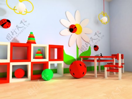 儿童室内3D效果