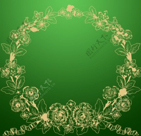 绿色森系婚礼logo背景底纹