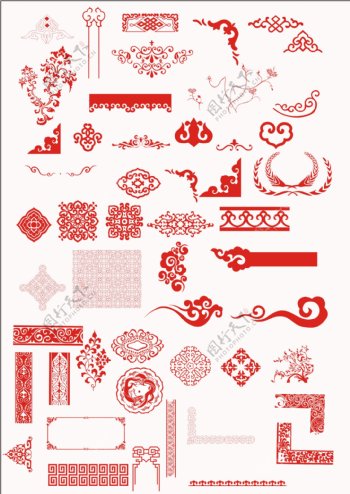中国传统古典装饰花纹psd分层