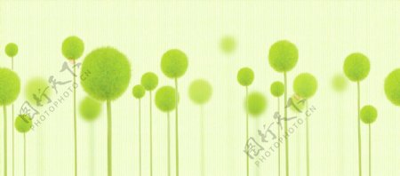 抽象绿色草球花无缝墙纸