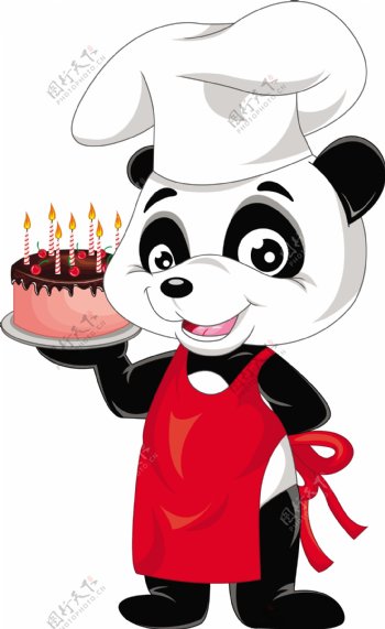 熊猫厨师蛋糕