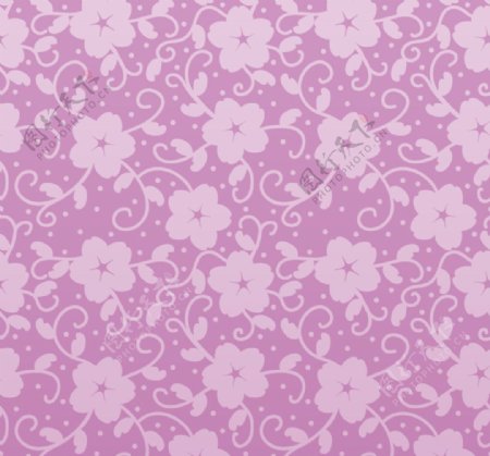 紫色花朵无缝背景矢量素材