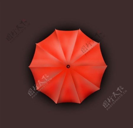 红色雨伞矢量图