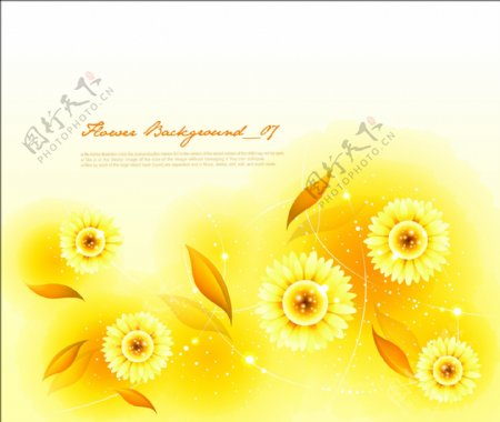 精美梦幻黄色花朵