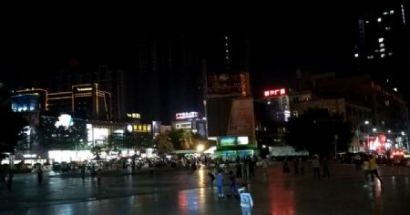 商业广场夜景延时摄影