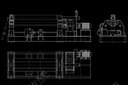 机械式卷板机总图CAD机械图纸