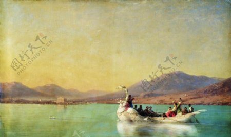 欧式海景油画风景油画手绘