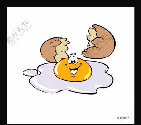 鸡蛋微笑黄色蛋黄蛋白