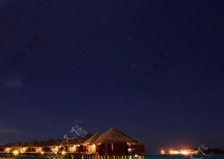 马尔代夫海边夜景