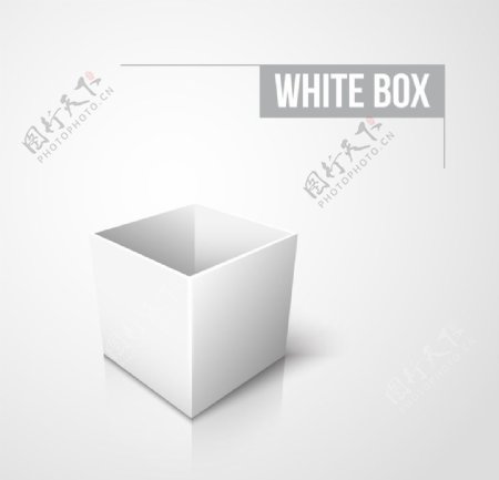白色盒子空白模板三维