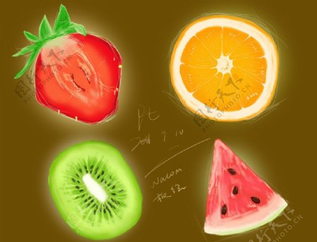 手绘水果