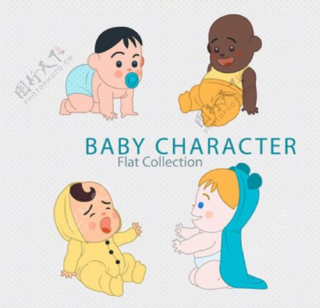 卡通各肤色母婴儿童宝宝