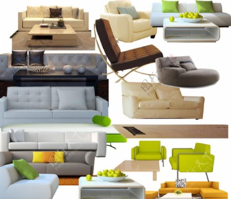 休闲沙发及家具设计分层素材