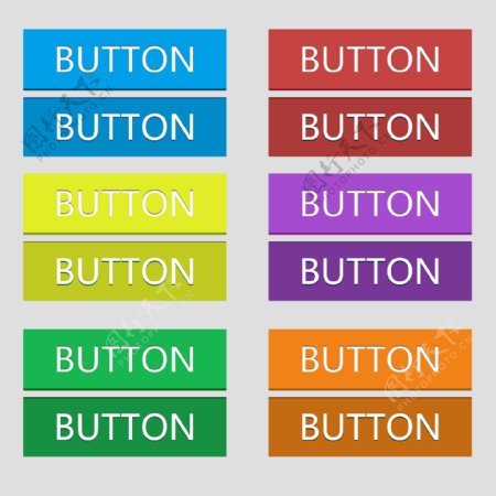 六种颜色扁平化按钮