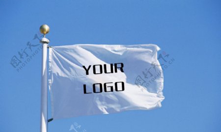 VI空白旗帜标志智能贴图