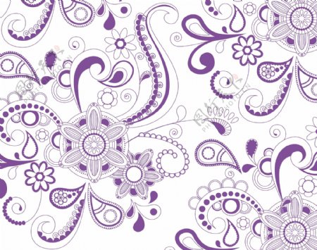 紫色传统抽象花朵