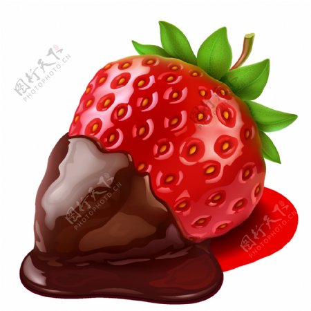 手绘草莓巧克力元素