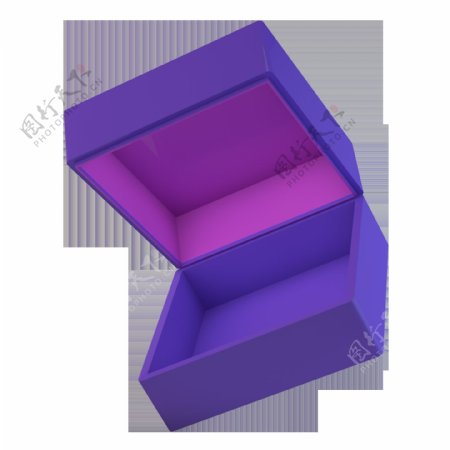 紫色礼盒打开元素