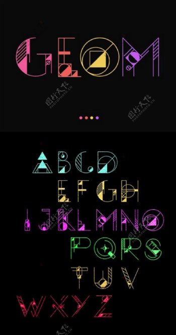 有趣的彩色字母字体矢量材料