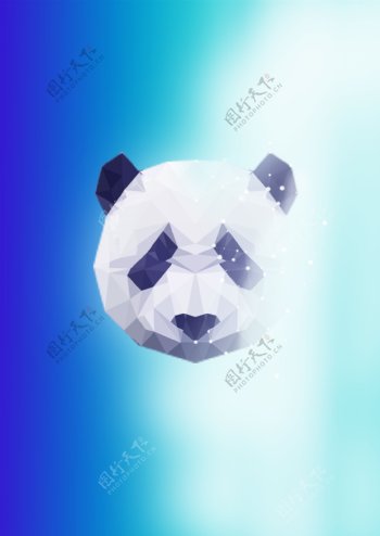 熊猫立体头像星空