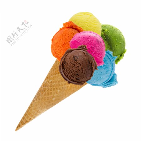 彩色蛋卷冰淇淋图片