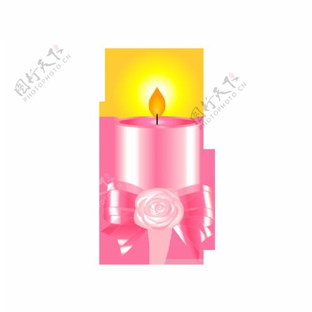 手绘粉色蜡烛元素