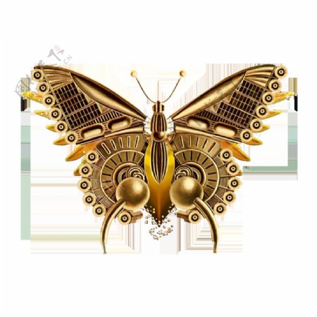 金色蝴蝶装饰元素