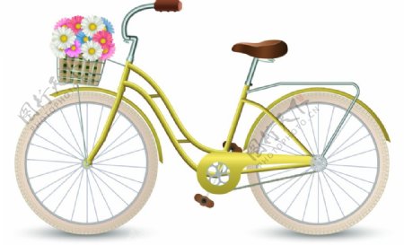 装满鲜花的自行车