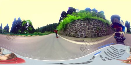 滑板狂飙下山道VR视频