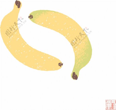 香蕉水果卡通设计素材